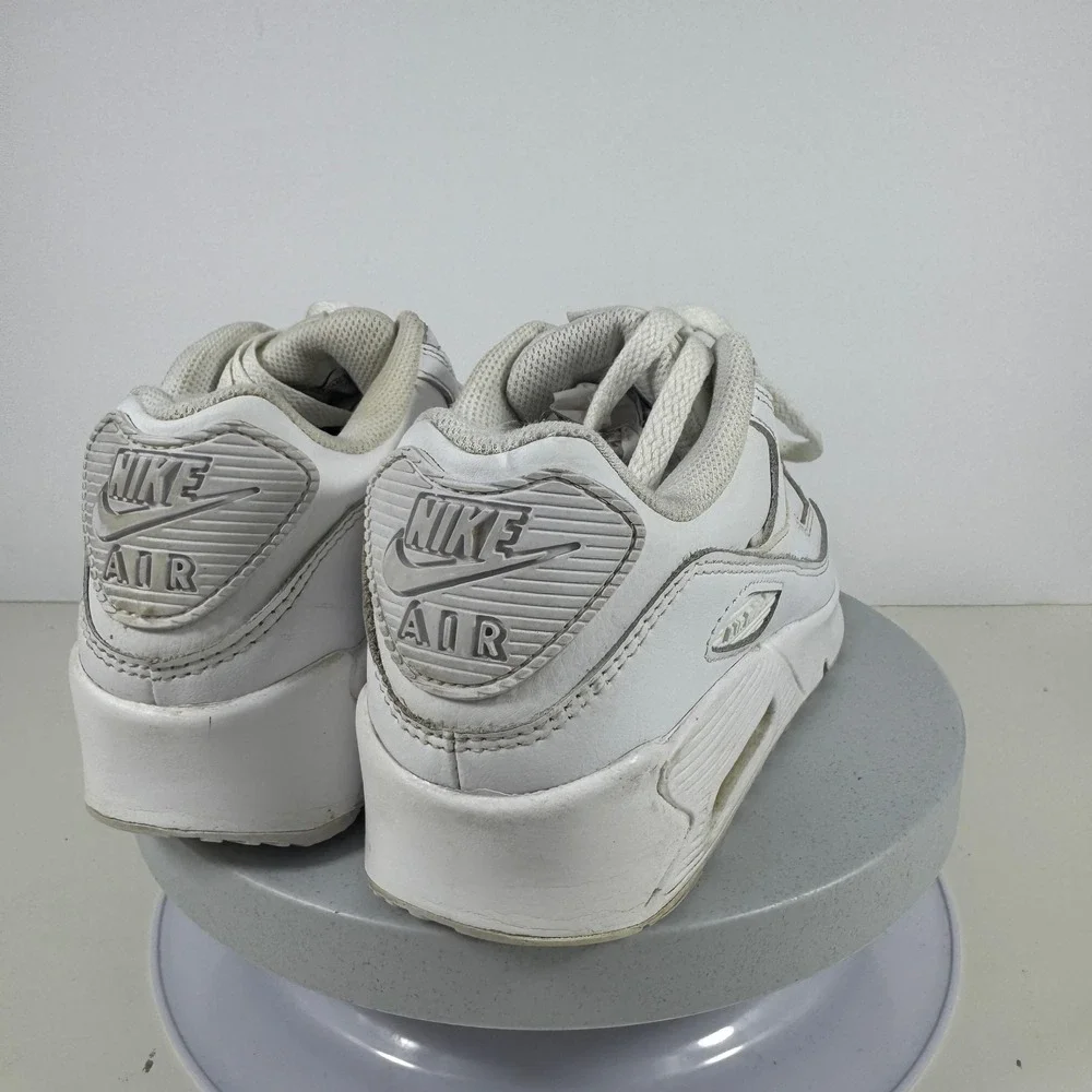Nike‎ Boys Sneakers Air Max 90 Leather Cushioned Streetwear White US 5.5Y